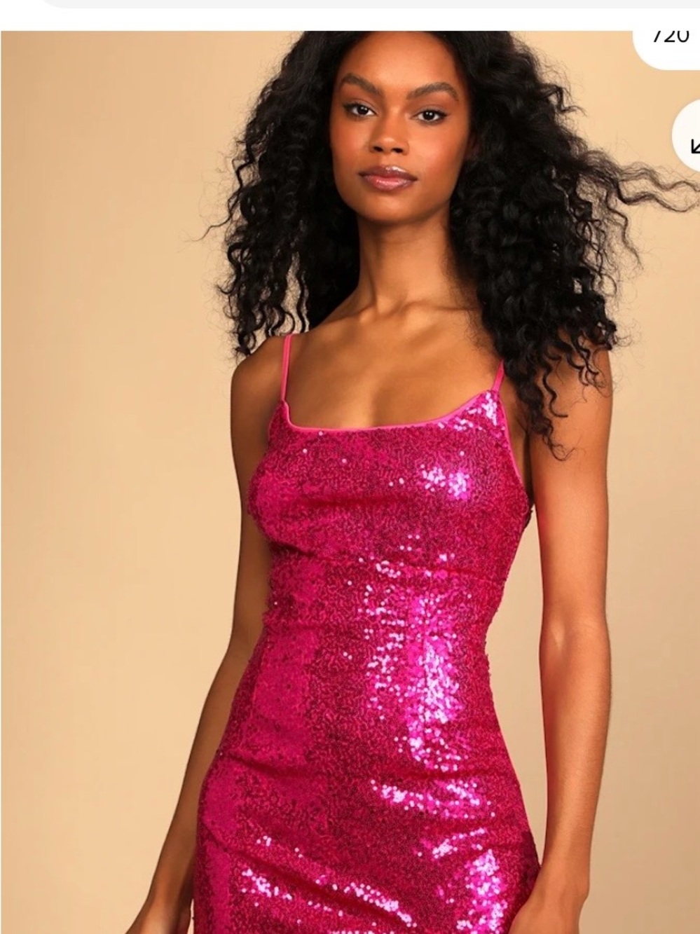 Pink Sequin Spaghetti-Strap Dress Lulus